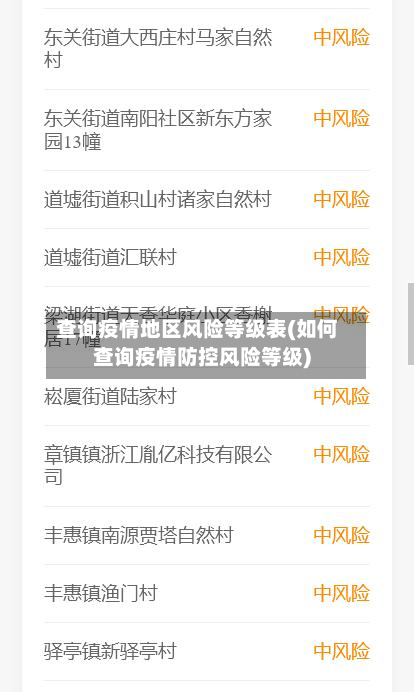 查询疫情地区风险等级表(如何查询疫情防控风险等级)-第1张图片