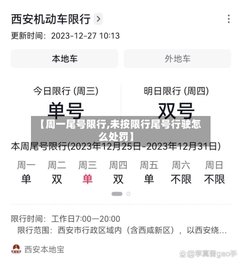 【周一尾号限行,未按限行尾号行驶怎么处罚】-第1张图片