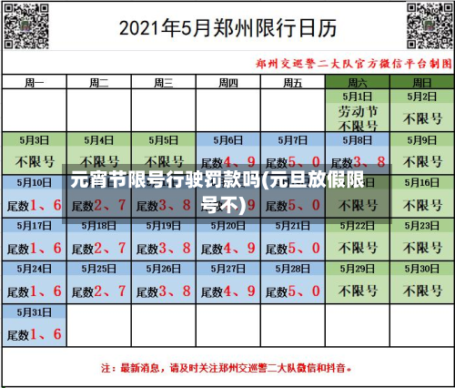 元宵节限号行驶罚款吗(元旦放假限号不)-第1张图片