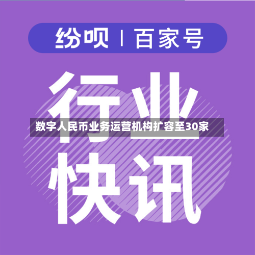 数字人民币业务运营机构扩容至30家-第1张图片