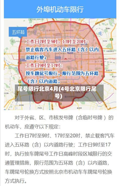 尾号限行北京4月(4号北京限行尾号)-第1张图片