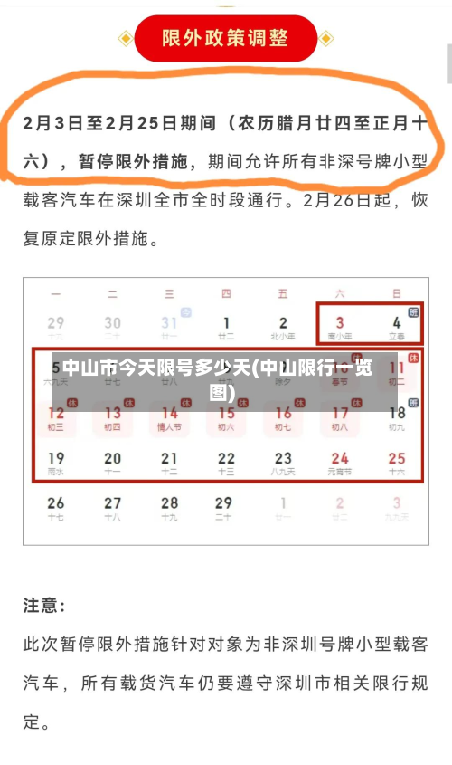 中山市今天限号多少天(中山限行一览图)-第1张图片