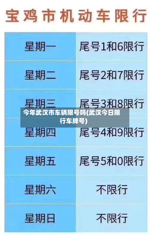 今年武汉市车辆限号吗(武汉今日限行车牌号)-第1张图片