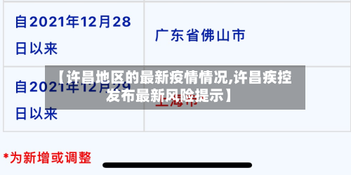 【许昌地区的最新疫情情况,许昌疾控发布最新风险提示】-第1张图片
