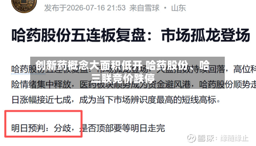 创新药概念大面积低开 哈药股份、哈三联竞价跌停-第2张图片