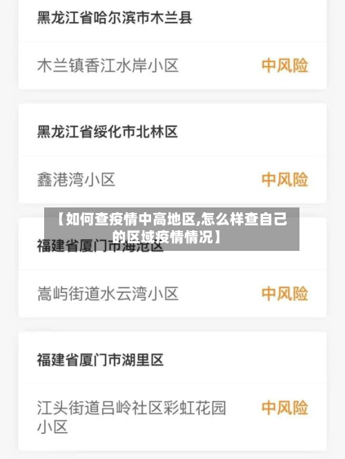 【如何查疫情中高地区,怎么样查自己的区域疫情情况】-第1张图片
