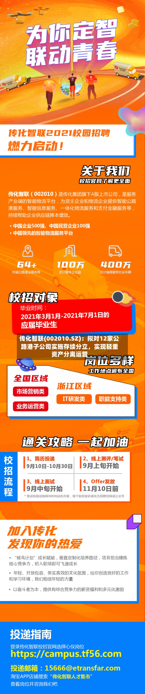 传化智联(002010.SZ)：拟对12家公路港子公司实施存续分立	，实现轻重资产分离运营-第2张图片