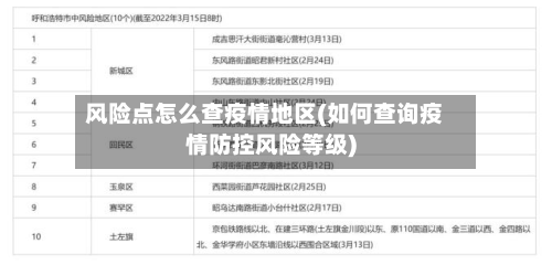 风险点怎么查疫情地区(如何查询疫情防控风险等级)-第1张图片