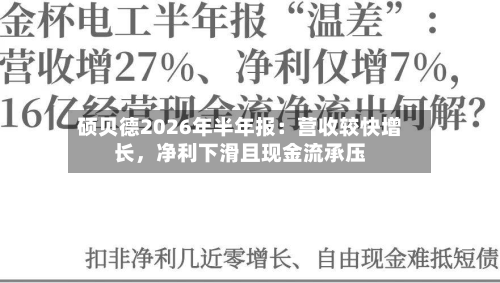 硕贝德2026年半年报：营收较快增长，净利下滑且现金流承压-第3张图片