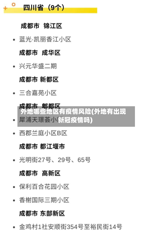 外地哪些地区有疫情风险(外地有出现新冠疫情吗)-第1张图片