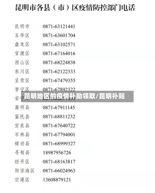 昆明地区的疫情补助领取/昆明补贴-第1张图片