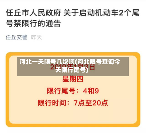 河北一天限号几次啊(河北限号查询今天限行尾号)-第1张图片