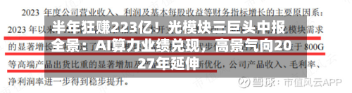 半年狂赚223亿！光模块三巨头中报全景：AI算力业绩兑现，高景气向2027年延伸-第2张图片