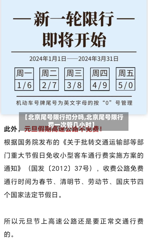 【北京尾号限行扣分吗,北京尾号限行罚一次管几小时】-第1张图片