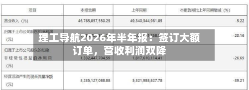 理工导航2026年半年报：签订大额订单，营收利润双降-第3张图片