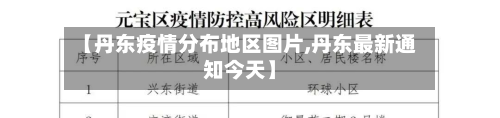【丹东疫情分布地区图片,丹东最新通知今天】-第1张图片