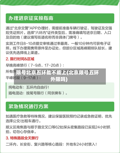 限号北京五环能不能上(北京限号五环外限吗)-第1张图片