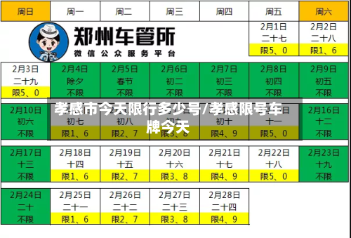 孝感市今天限行多少号/孝感限号车牌今天-第1张图片