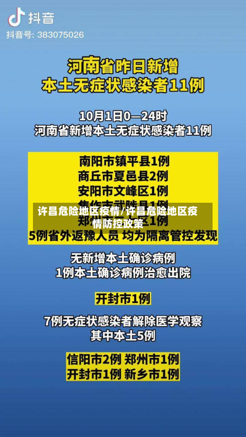 许昌危险地区疫情/许昌危险地区疫情防控政策-第1张图片