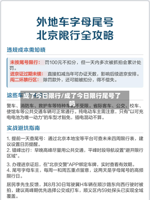 成了今日限行/成了今日限行尾号了吗-第1张图片