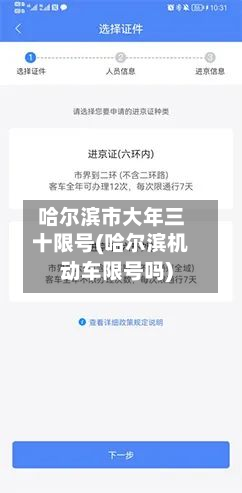 哈尔滨市大年三十限号(哈尔滨机动车限号吗)-第1张图片