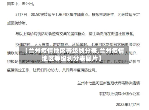 【兰州疫情地区等级划分表,兰州疫情地区等级划分表图片】-第1张图片