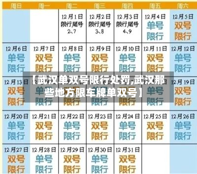 【武汉单双号限行处罚,武汉那些地方限车牌单双号】-第1张图片