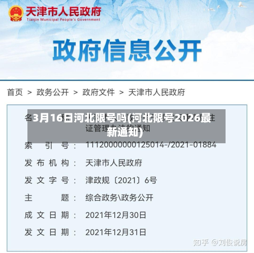3月16日河北限号吗(河北限号2026最新通知)-第1张图片
