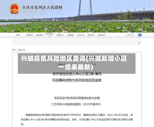 兴城疫情风险地区查询(兴城新增小区一览表最新)-第1张图片