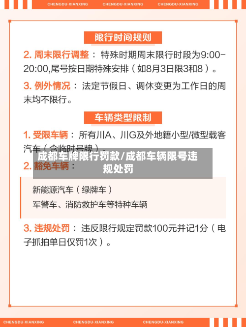 成都车牌限行罚款/成都车辆限号违规处罚-第1张图片