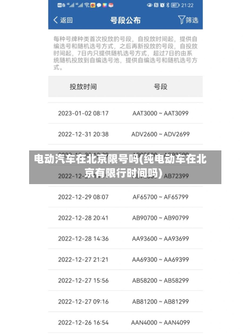 电动汽车在北京限号吗(纯电动车在北京有限行时间吗)-第1张图片