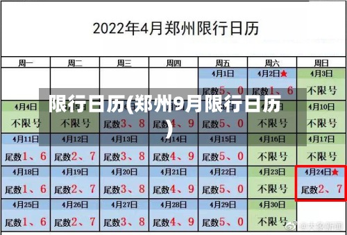 限行日历(郑州9月限行日历)-第1张图片