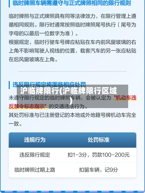 沪临牌限行(沪临牌限行区域)-第1张图片