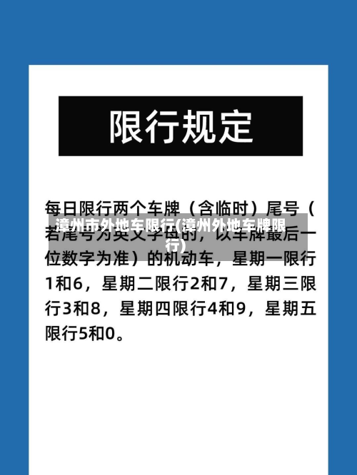 漳州市外地车限行(漳州外地车牌限行)-第1张图片