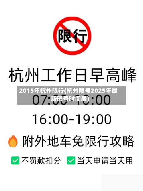 2015年杭州限行(杭州限号2025年最新限号时间表)