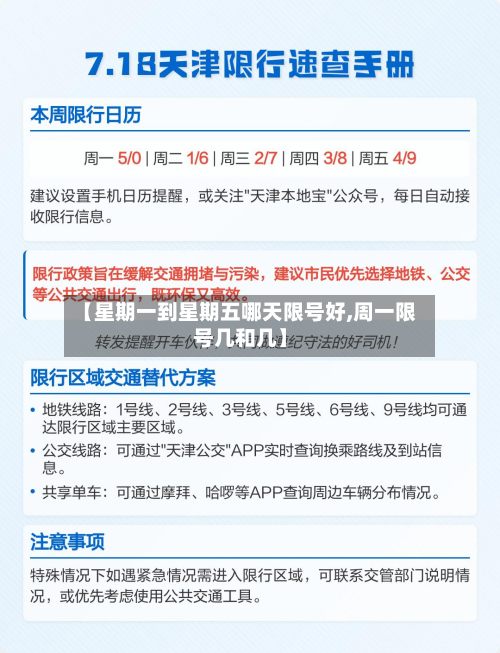 【星期一到星期五哪天限号好,周一限号几和几】-第2张图片