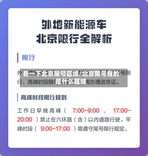 看一下北京限号区域/北京限号指的是什么区域