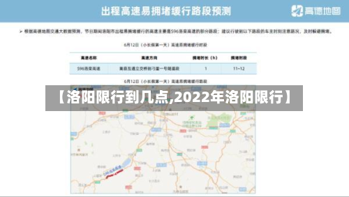 【洛阳限行到几点,2022年洛阳限行】-第1张图片