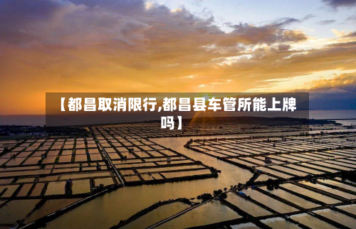 【都昌取消限行,都昌县车管所能上牌吗】-第3张图片