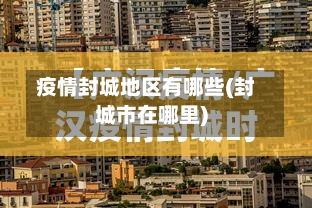 疫情封城地区有哪些(封城市在哪里)-第1张图片