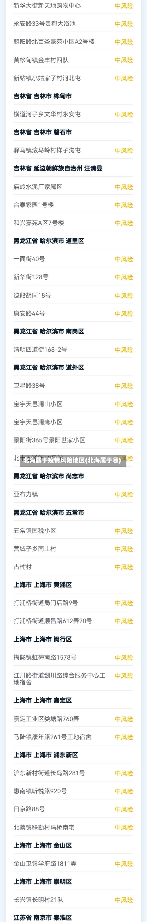 北海属于疫情风险地区(北海属于哪)-第1张图片
