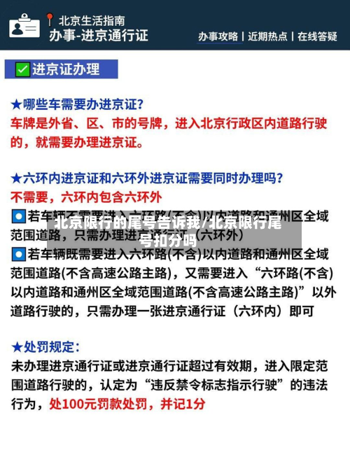 北京限行的尾号告诉我/北京限行尾号扣分吗-第1张图片