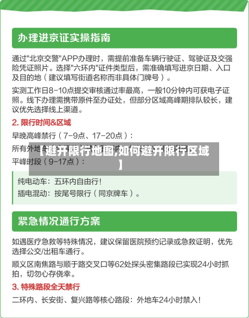 【避开限行地图,如何避开限行区域】-第1张图片