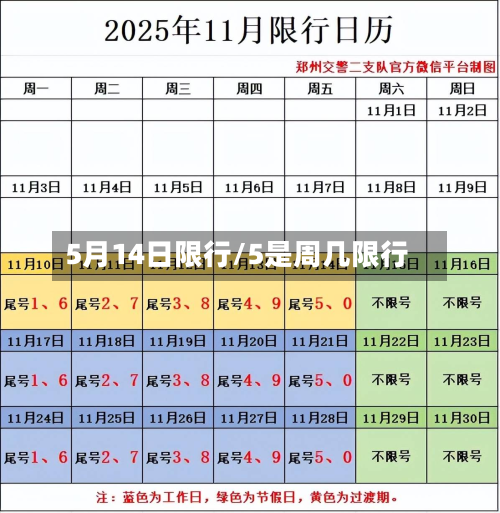 5月14日限行/5是周几限行-第1张图片