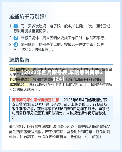 【2022年四月限号表,车限号时间表2024】-第1张图片