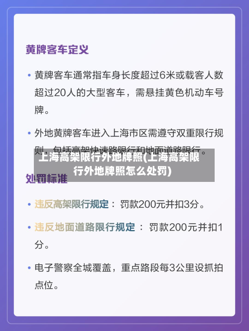 上海高架限行外地牌照(上海高架限行外地牌照怎么处罚)-第1张图片