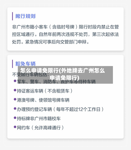 怎么申请免限行(外地牌去广州怎么申请免限行)-第1张图片