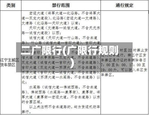 二广限行(广限行规则)-第1张图片