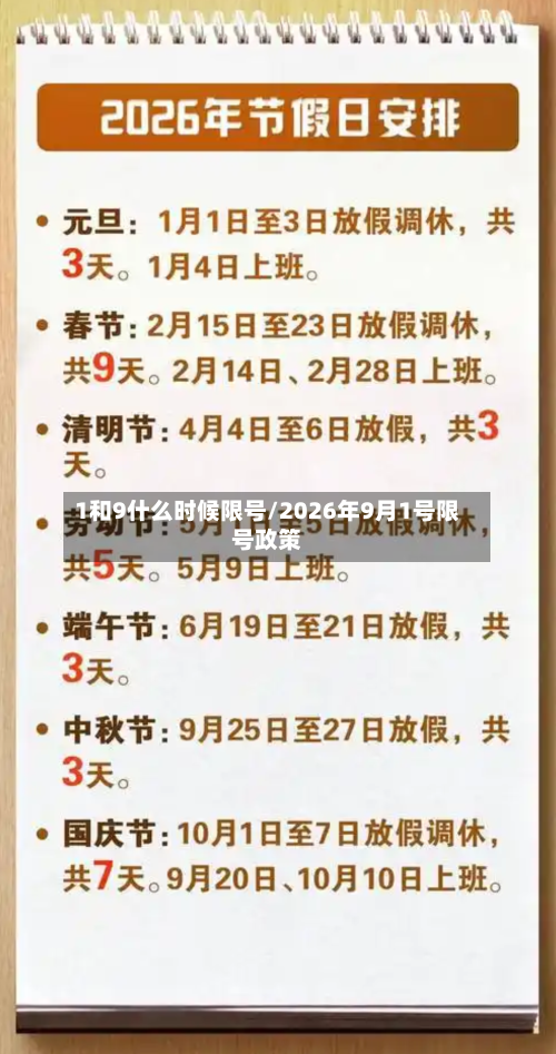 1和9什么时候限号/2026年9月1号限号政策-第1张图片