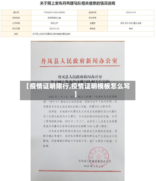 【疫情证明限行,疫情证明模板怎么写】-第1张图片